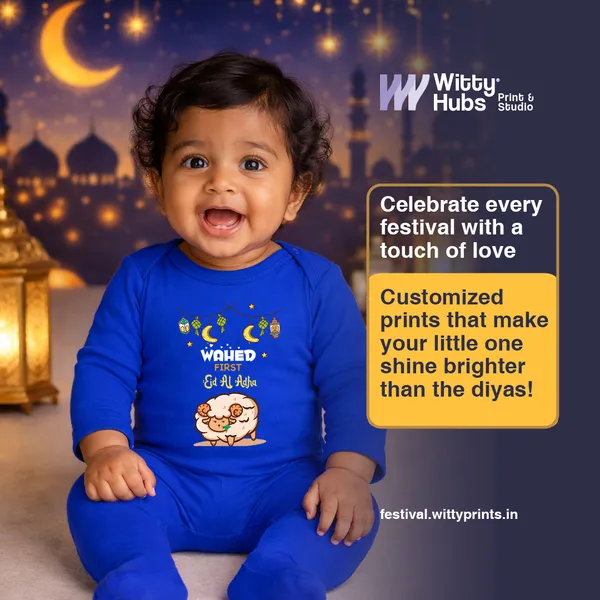 Blue_Cotton_Wahed_First_Eid_Al_Adha_Romper_For_Baby