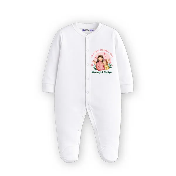 White_Cotton_My_First_Mother'S_Day_Romper_For_Baby