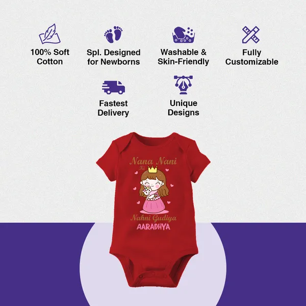 Red_Cotton_Personalized_Princess_Print_Bodysuit_For_Baby_Girls