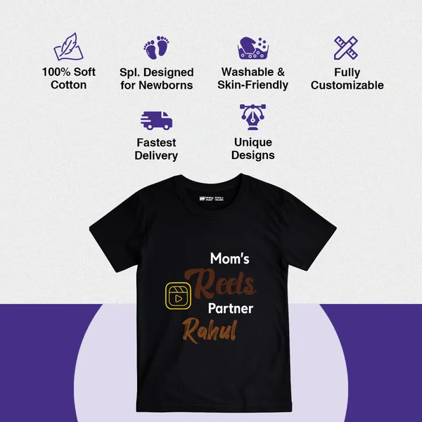 Black_Cotton_Reels_Partner_Personalized_Kids_T-Shirt