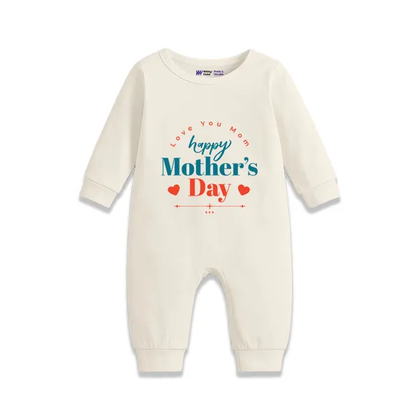 Cream_Cotton_Happy_Mother'S_Day_Romper_For_Newborns