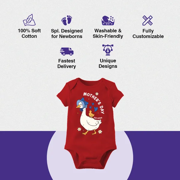 Red_Cotton_Mother'S_Day_Romper_For_Baby_Boys