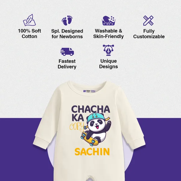 Cream_Cotton_Chacha_Ka_Cup_Sachin_Panda_Print_Romper_For_Newborns