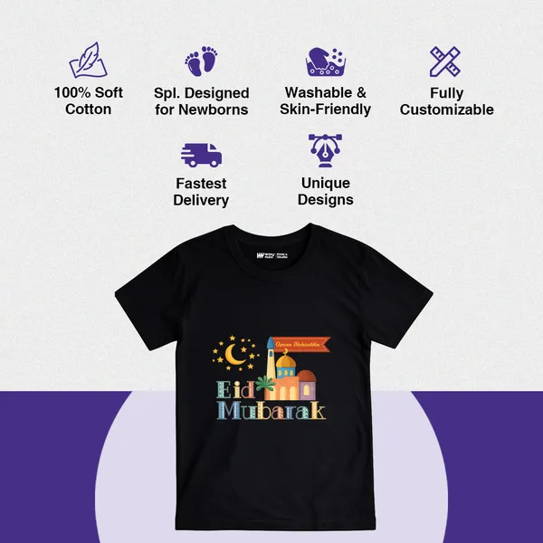 Black_Eid_Mubarak_Printed_Cotton_T-Shirt_For_Kids