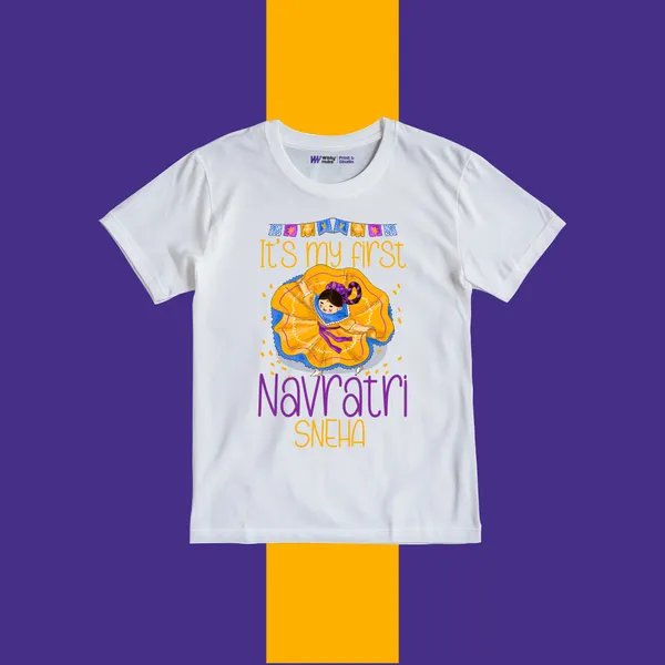 White_Cotton_My_First_Navratri_Personalized_T-Shirt_For_Kids