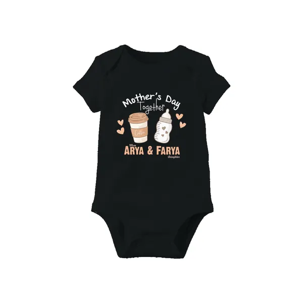 Black_Cotton_Mother'S_Day_Together_Bodysuit_For_Babies