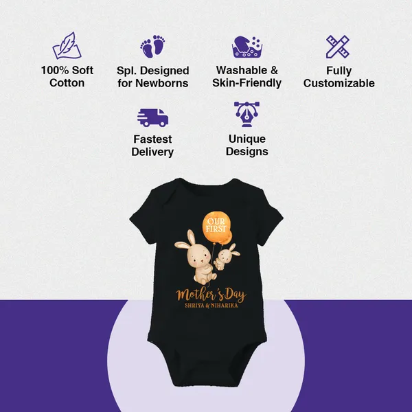 Black_Cotton_Our_First_Mother'S_Day_Personalized_Baby_Bodysuit