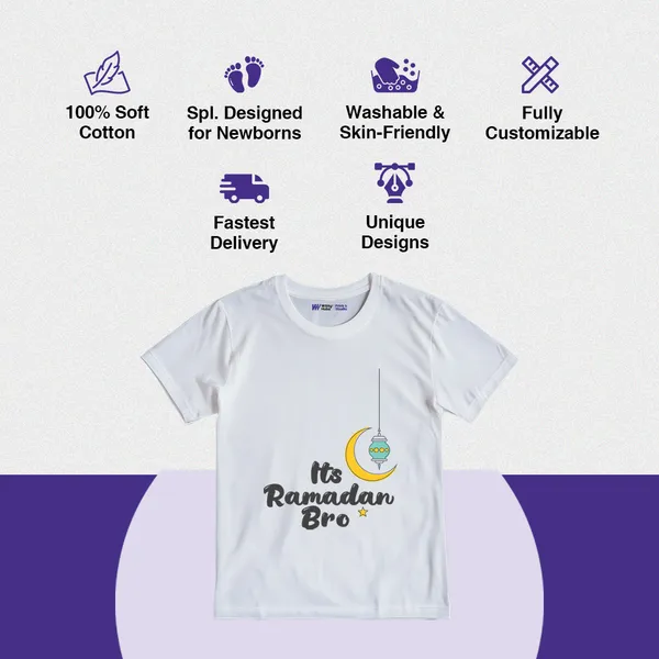 White_Cotton_Its_Ramadan_Bro_Printed_T-Shirt_For_Kids