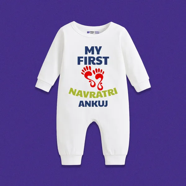 White_Cotton_My_First_Navratri_Ankuj_Printed_Baby_Romper