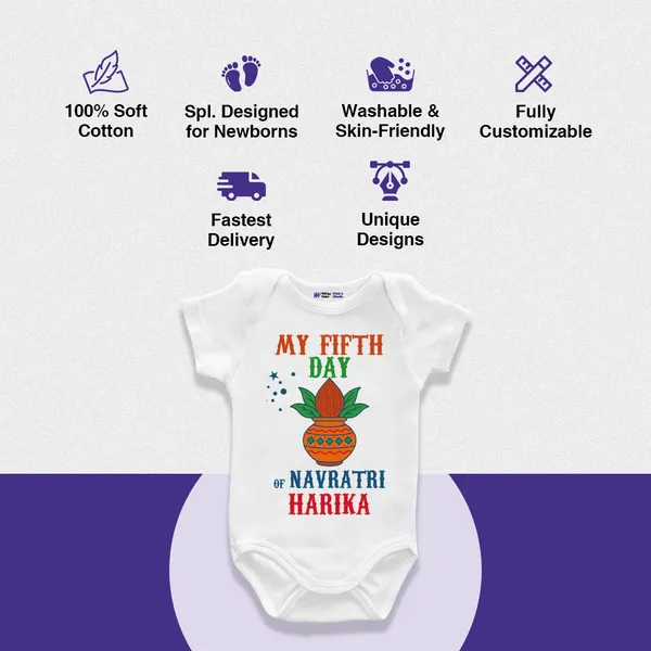White_Cotton_My_Fifth_Day_Navratri_Harika_Baby_Romper