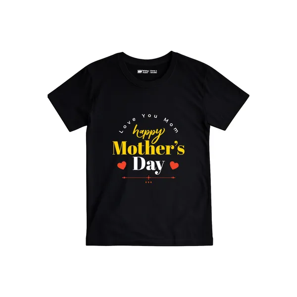 Black_Cotton_Happy_Mother'S_Day_Printed_T-Shirt_For_Kids
