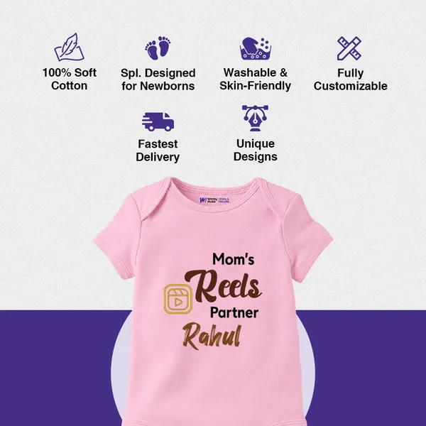 Pink_Cotton_Mom'S_Reels_Partner_Printed_Romper_For_Baby