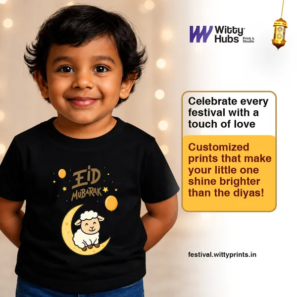 Black_Cotton_Eid_Mubarak_Graphic_Print_T-Shirt_For_Kids