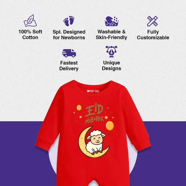 Red_Cotton_Eid_Mubarak_Sheep_Print_Romper_For_Baby