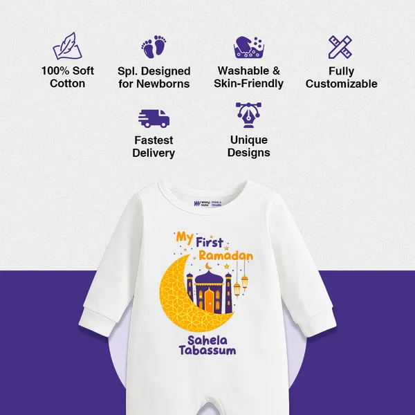 My_First_Ramadan_Personalized_White_Cotton_Romper_For_Baby