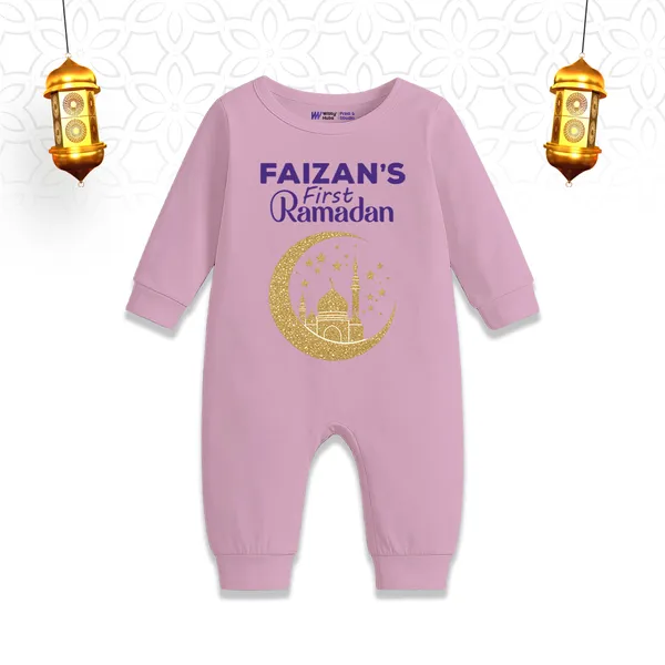 Pink_Personalised_First_Ramadan_Full_Sleeve_Romper_For_Baby
