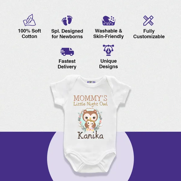 Mommy'S_Little_Night_Owl_Personalized_White_Cotton_Baby_Onesie