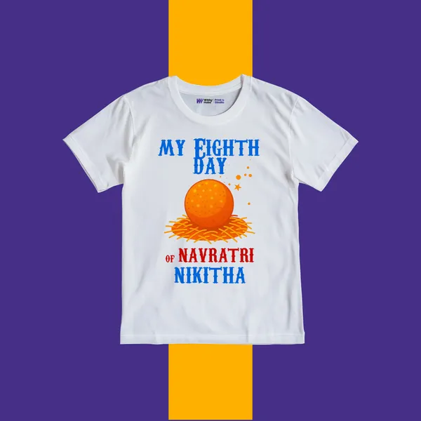 White_Cotton_Printed_T-Shirt_For_Baby_Navratri_Celebration