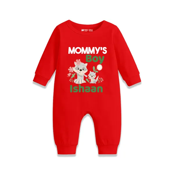 Red_Cotton_Mommy'S_Boy_Personalized_Romper_For_Babies