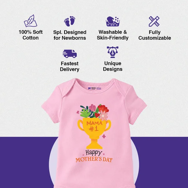 Pink_Cotton_Mama_#1_Happy_Mother'S_Day_Baby_Romper
