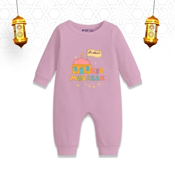 Pink_Cotton_Eid_Mubarak_Romper_For_Baby