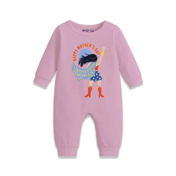 Pink_Cotton_Wonder_Woman_Full_Sleeve_Romper_For_Baby