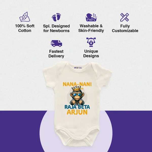 White_Nana_Nani_Raja_Beta_Arjun_Personalized_Baby_Romper