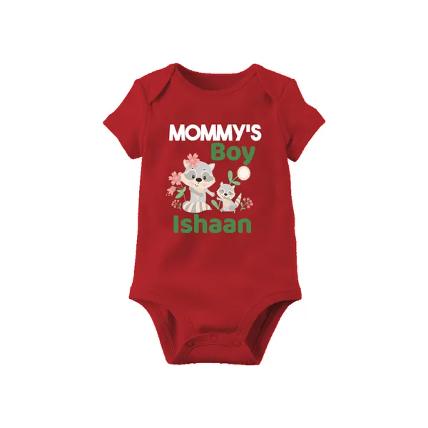 Red_Cotton_Mommy'S_Boy_Ishaan_Printed_Onesie_For_Baby_Boys