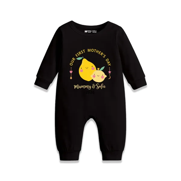 Black_Cotton_Our_First_Mother'S_Day_Romper_For_Baby