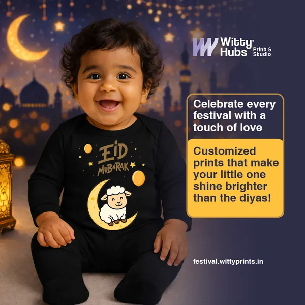 Black_Eid_Mubarak_Sheep_Moon_Print_Cotton_Romper_For_Babies