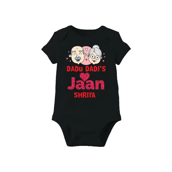 Dadu_Dadi'S_Jaan_Personalized_Black_Cotton_Onesie_For_Baby