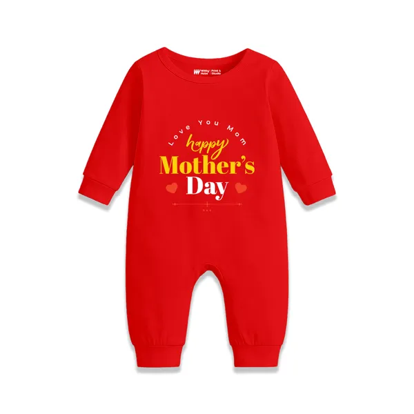 Red_Cotton_Happy_Mother'S_Day_Romper_For_Babies