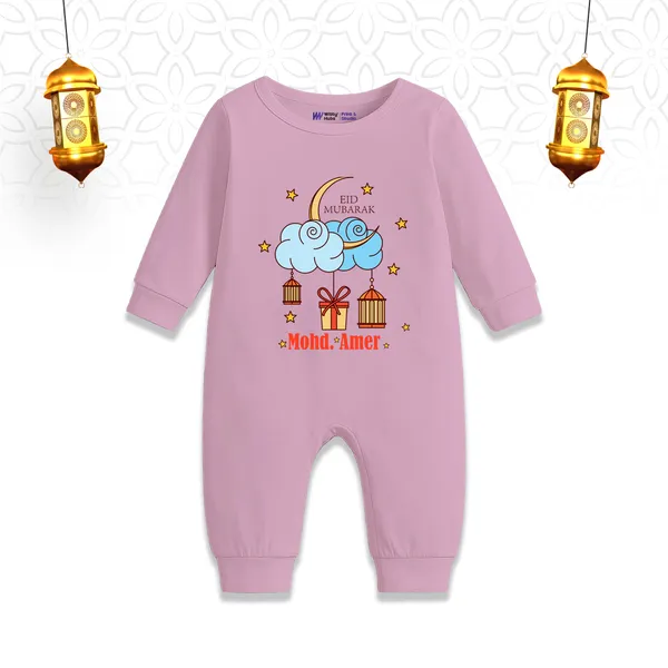Pink_Cotton_Eid_Mubarak_Romper_For_Baby