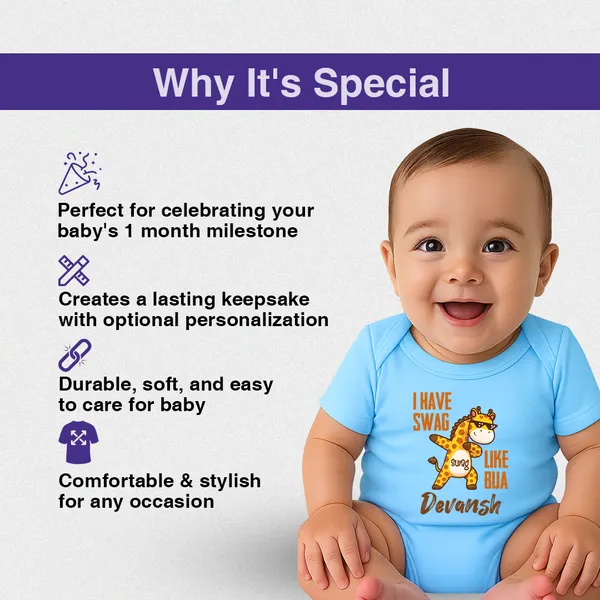 Blue_Giraffe_Print_Personalized_Cotton_Bodysuit_For_Baby