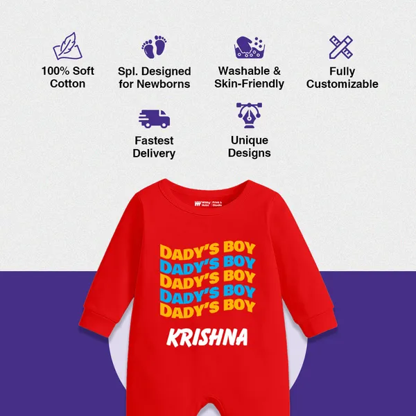 Red_Cotton_Dady'S_Boy_Personalized_Romper_For_Baby_Boys