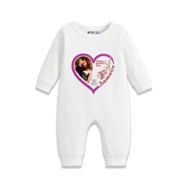 White_Cotton_Happy_Mother'S_Day_Heart_Print_Romper_For_Baby