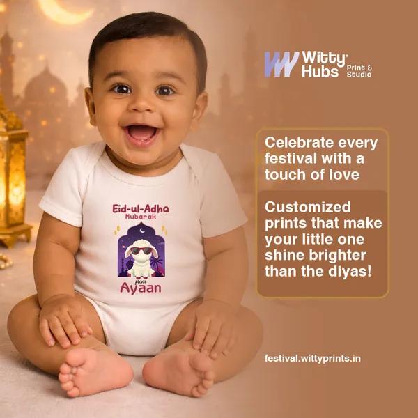 White_Cotton_Eid-Ul-Adha_Customized_Print_Baby_Bodysuit