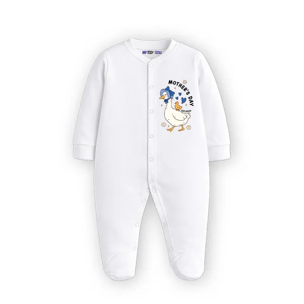 White_Cotton_Mother'S_Day_Print_Full_Sleeve_Romper_For_Baby