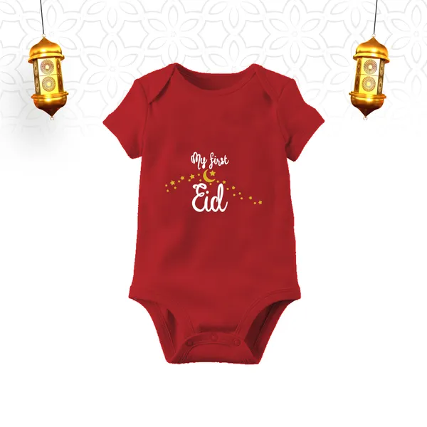 Red_Cotton_My_First_Eid_Printed_Baby_Bodysuit