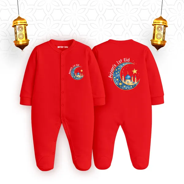 Red_Cotton_Baby'S_1St_Eid_Romper_For_Ramadan_Celebration