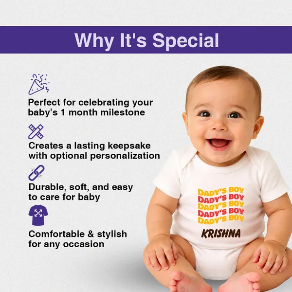 Customized_Daddy'S_Boy_Print_Cotton_Onesie_For_Babies
