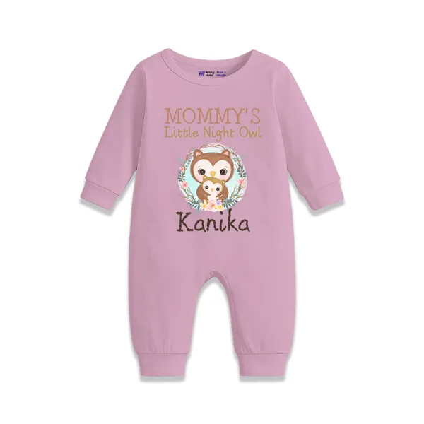 Pink_Personalized_Mommy'S_Little_Night_Owl_Romper_For_Baby