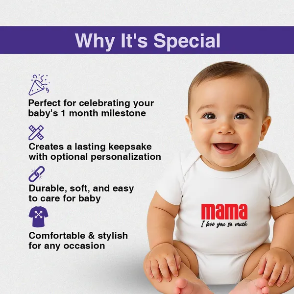 White_Cotton_Mama_Print_Short_Sleeve_Romper_For_Baby
