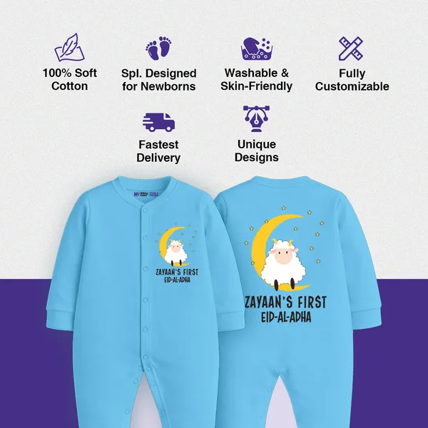 Blue_Cotton_Customized_First_Eid_Al_Adha_Romper_For_Baby