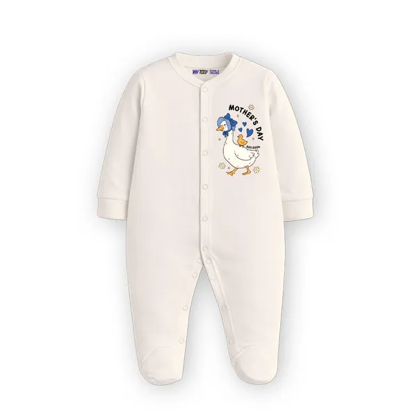 White_Cotton_Mother'S_Day_Print_Romper_For_Baby
