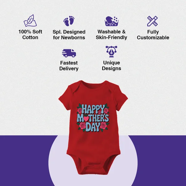 Red_Cotton_Happy_Mother'S_Day_Print_Romper_For_Baby