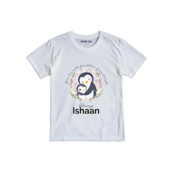 White_Cotton_Penguin_Print_T-Shirt_For_Kids