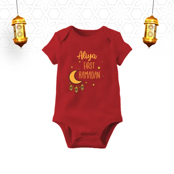 Red_Cotton_First_Ramadan_Personalized_Romper_For_Baby