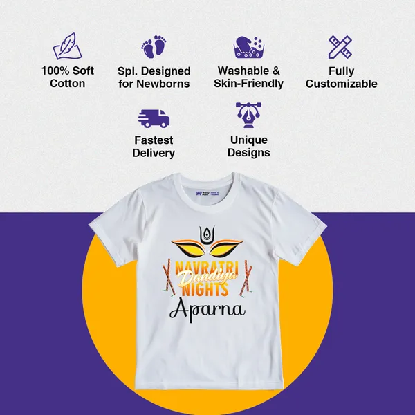 White_Cotton_Navratri_Nights_Print_T-Shirt_For_Kids