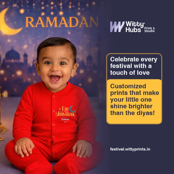 Red_Cotton_Eid_Mubarak_Customized_Romper_For_Baby